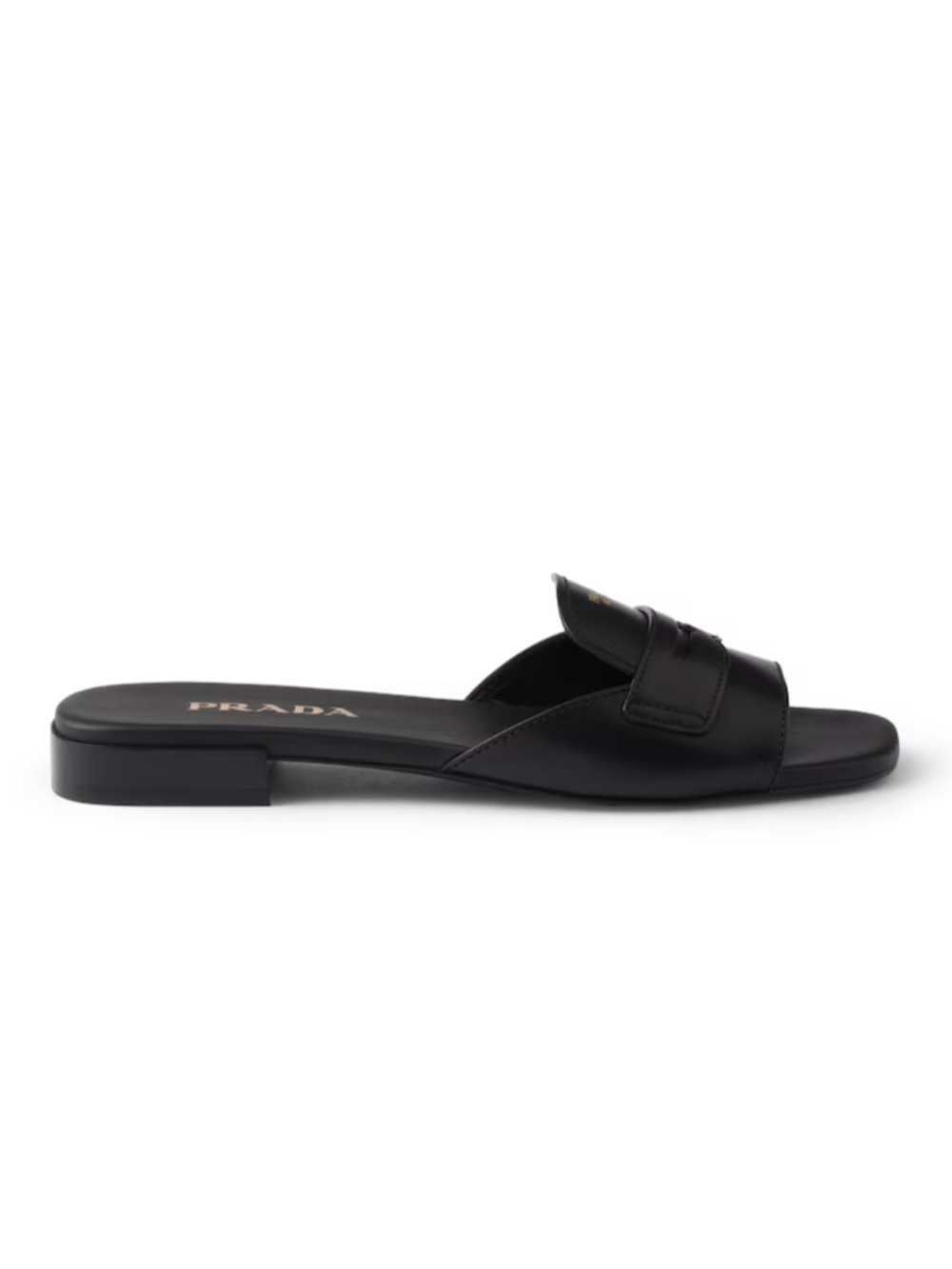 Prada Black Leather slides size 37.5 - Picture 5 of 9